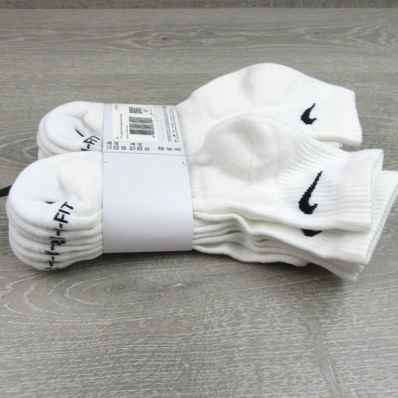 Nike Everyday Plus Cushioned Ankle Socks 6 Pack Men's 8-12 White NEW - Picture 8 of 9